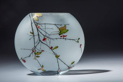 WGV Moon Vase, 6" x 2.5"W, 5.25" H, Clear Glass Floral Container with Oval Opening, Planter Terrarium, Wedding Event Home Decor, 1 Piece (VMV1006)