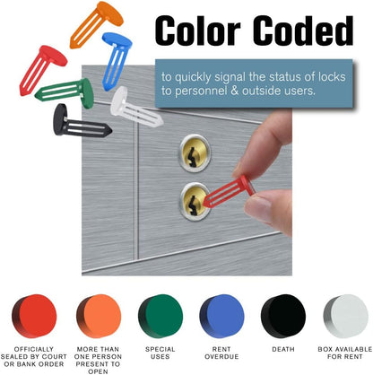 BankSupplies Keyhole Signals - Black Death Signal - Box of 25 - Non-Chip - Reusable & Long-Lasting - at-a-Glance Organization - Color Coded Plugs