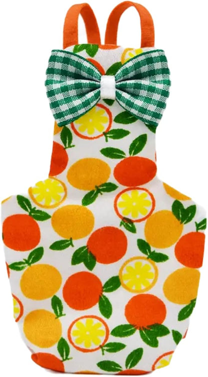 Bird Flight Suit Diapers for Monk Parakeets, Cockatiels - Parrot Clothes, Training Nappy Suit Liners (Large, Orange)