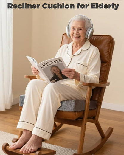 Recliner Cushion for Elderly 20x20in,Memory Foam Seat Cushion Soft and Comfy for Long Sitting on Recliner Chair,Couch,Armchair,or As Floor Pillow,Large Chair Pad (Medium Soft Grey, 4 in thickness)