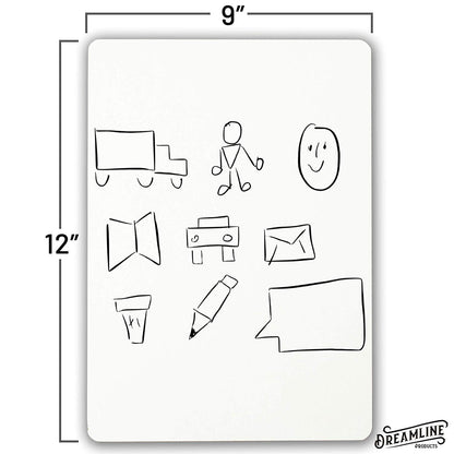 Dry Erase Boards [30pc Double Sided] Lapboards with ClearWipe Coating! Small White Boards - 9" x 12" Mini White Boards for Students, Classroom Teacher Supplies