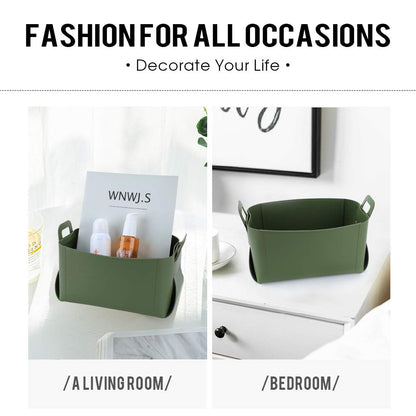 Leather Valet Tray, Jewelry & Catchall Tray, Desktop Storage Organizer, Bedside Caddy for Men - Key Wallet Watch Coin Phone Change, Candy Holder - Convenient for Travel (06 Green 1)