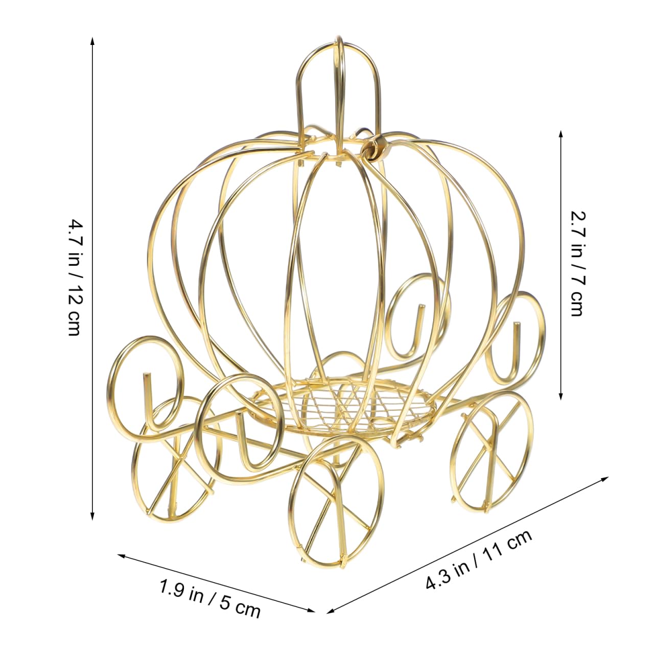 Baluue Pumpkin Carriage Candy Box Metal Wedding Souvenirs Party Favor Treat Storage Box 3.9X3.9X3.9 Inch Hollow Carriage Design for Halloween and Festive Events