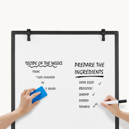 DUMOS White Board Easel 36 x 24 Inches, Magnetic White Board Dry Erase, Porbable Boards Height Adjustable, Dry Erase Board with Stand for School, Office and Home, Silver Aluminium Frame, Black