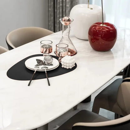 Herda Black Placemats Set of 6 for Dining Table Mats, Faux Leather Place Mats Wipeable Washable Placemats for Round Table Mats for Dining Patio Heat Resist Easy to Clean Halloween Place Mats Indoor