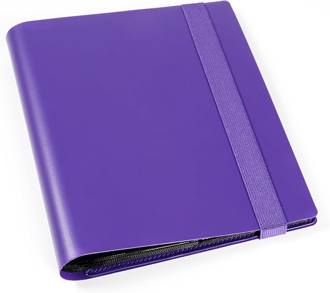 GEAoffice Card Binder 4 Pocket - GEAoffice Trading Card Collection Album Folder - 160 Side Loading Pocket Binder for TCG, MTG, Sports&Game Cards - Gifts for Card Collectors Girls (Purple)