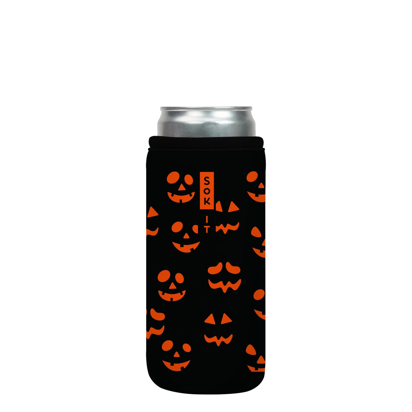 Sok It CanSok Sleeve for Beer & Soda Insulated Neoprene Cover (Fright Night Lights, 12oz Slim Can Sleeve)
