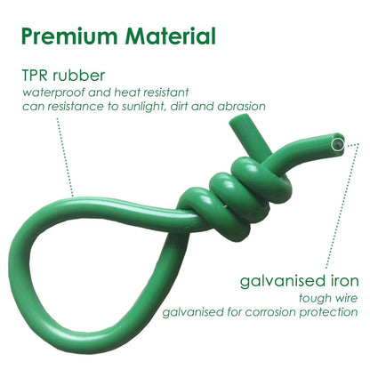 plantactic Soft Plant Tie Garden Plant Twist Tie TPR Plant Supply, for Supporting and Fixing Garden Planting Branches Vines, Stems, for Garden, Office, Home Organizing (65.6ft /3.5mm Diameter, Green)