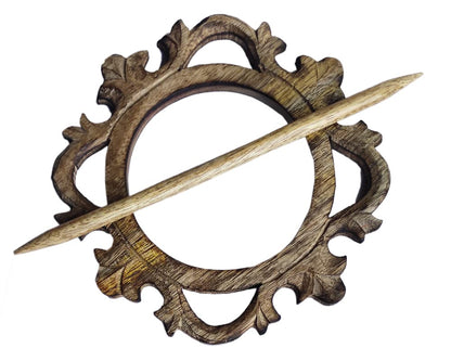 eTroves 7 Inch Wood Curtain Tiebacks Drapery Holdback Set of 2 - Antique Wooden Curtain Hooks, Handmade Rustic Decorative Curtain Holdbacks, Modern Drapery Tiebacks, Brown