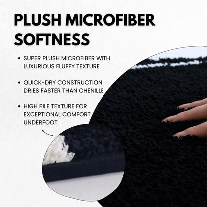 WITTIZA Coffin Bath Mat - Black & White Gothic Bathroom Rug, Non-Slip Quick Dry Microfiber, Soft Plush for Halloween Decor & Goth Home, Machine Washable, 32" x 20"