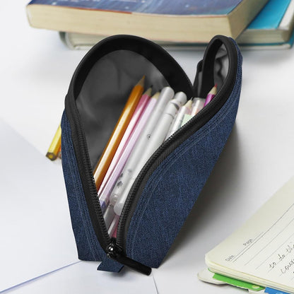 Gloppie Pencil Pouch - Practical Pencil Case, Aesthetic Simple Pencil Bag, Small Pen Holder, Back to School Supplies for Girls Boys, Blue
