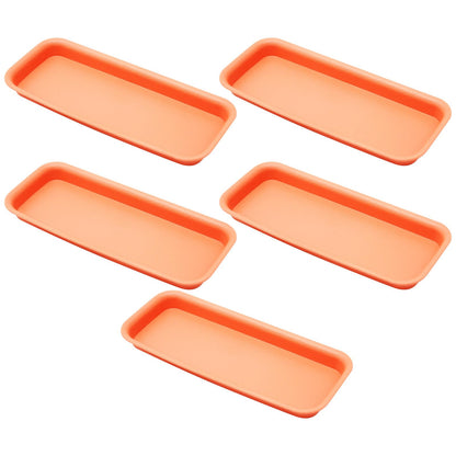 Saihisday 5Pcs Rectangular Plant Tray Terracotta Rectangular Plant Saucer, Plastic Plant Tray Saucer, Rectangular Saucer Pans, Planter Tray Indoors Outdoors Bonsai Pot Service Plate 12 x 5 x 1inch
