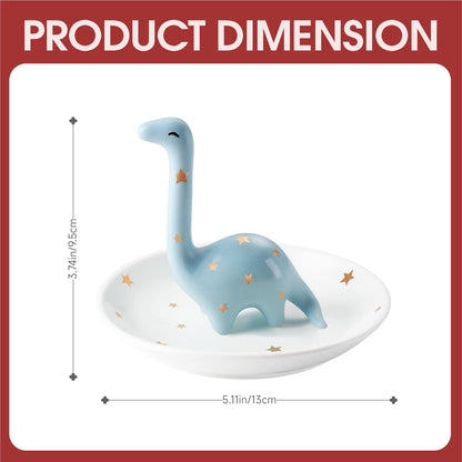 PUDDING CABIN Dinosaur Ring Holder for Jewelry, Gifts for Women Girls Birthday Wedding Graduation Valentines Bday Gift, Jewelry Dish Tray for Rings Bracelets Necklace Organizer
