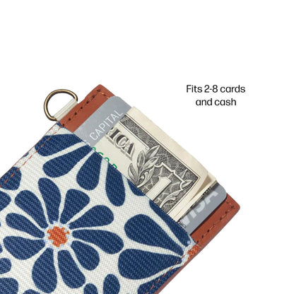 Thread Wallets Ultra Slim Minimalist Leather Card Holder Wallet (Emmeline Navy)