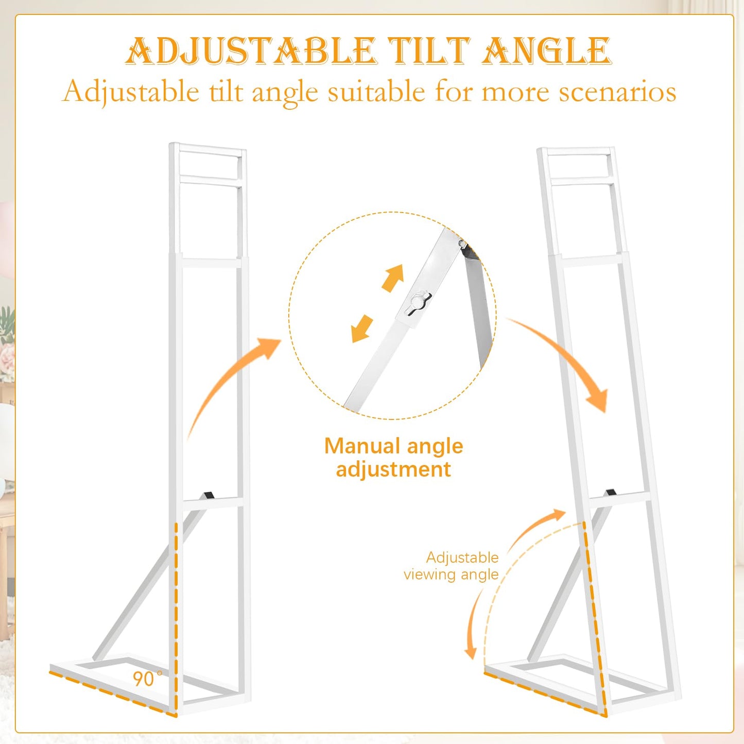 Yudlto 1 Pack White Wedding Backdrop Stand, Adjustable Metal Arch with Foldable Base and Weight Bag, Foam Board Display for Balloon Party and Event Decor (1.15–2m) (1)