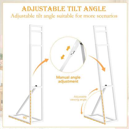 Yudlto 1 Pack White Wedding Backdrop Stand, Adjustable Metal Arch with Foldable Base and Weight Bag, Foam Board Display for Balloon Party and Event Decor (1.15–2m) (1)