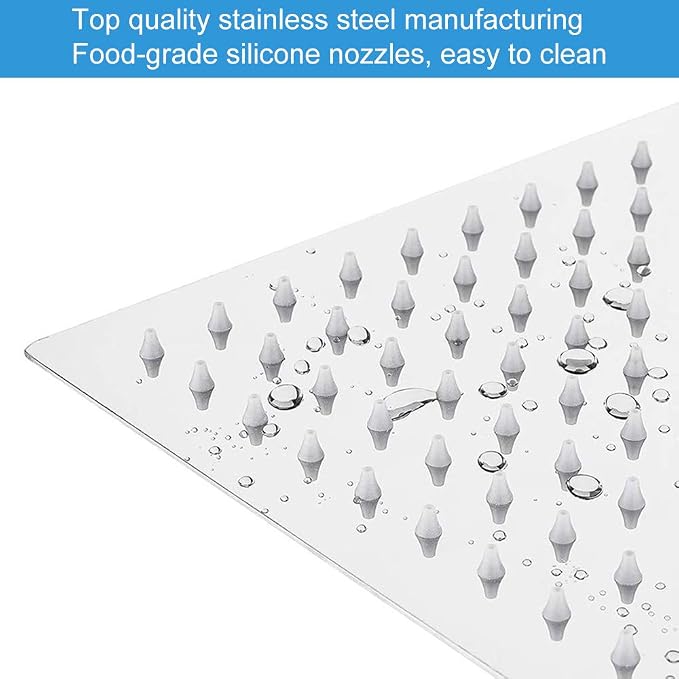 NearMoon Rain Shower Head, High Flow Stainless Steel Square Rainfall Shower, Waterfall Bath Shower Body Covering, Ceiling or Wall Mount (12 Inch, Chrome Finish)