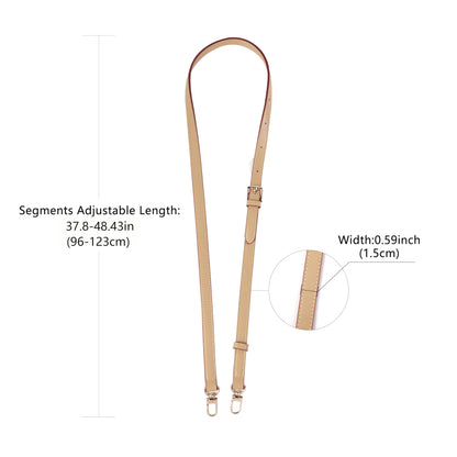LvansWtl Apricot Beige Vachetta Leather Adjustable Replacement Strap - 0.59in Width,37.8-48.43in (96-123cm), Fits Carryall,Alma,Speedy 20/25/30/35, Crossbody Bags