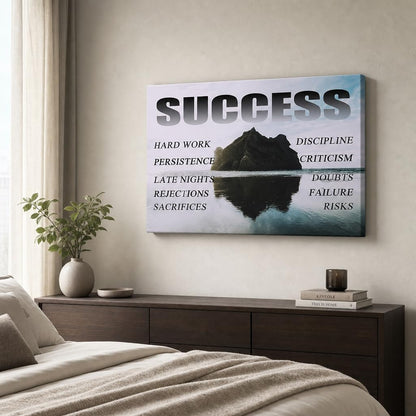 Motivational Canvas Wall Art Success Entrepreneur Quotes Poster Print Inspirational Pictures Painting for Office Class Room Home School Wall Decoration Stretched and Framed [24''Wx18''H]