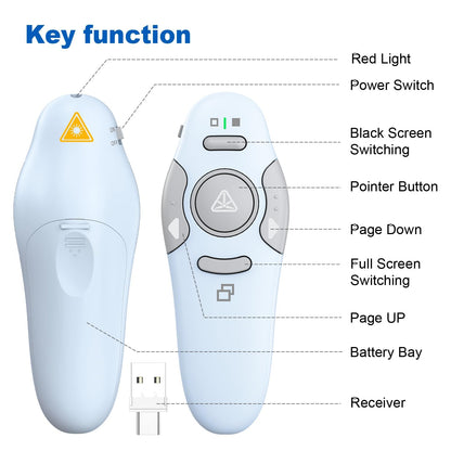 QUI Presenter Clicker USB A&C Bundle | Pen-Shaped Purple & Remote-Shaped Blue