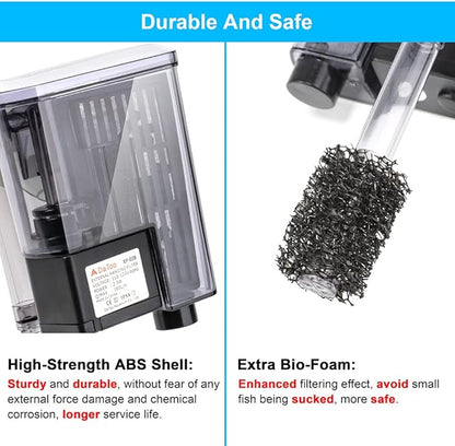 DaToo Aquarium Hang On Filter Small Fish Tank Hanging Filter Power Waterfall Filtration System for 20 to 30 Gallon Aquariums