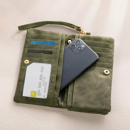 CALLIE Personalized Wristlet Wallet for Women | Custom Name PU Leather Card Holder Wristlet | Birthday Anniversary Valentines Gift for Her (Watercolor Birth Flower)