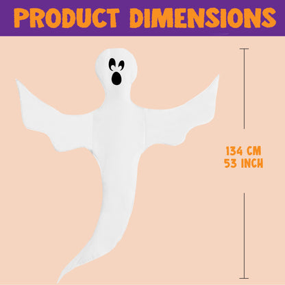 JOYIN Halloween 2 Pcs Tree Wrap Ghost Decoration Outdoor, 53” Cute Face Flying Ghost for Halloween Outdoor, Lawn, Yard, Tree, Party Supplies, Haunted House Wrap Decorations