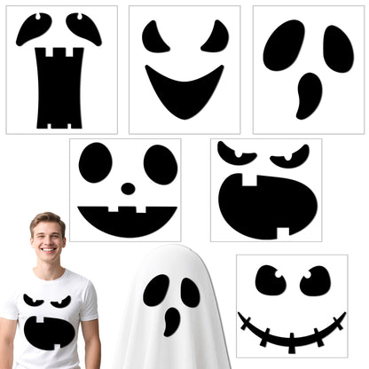 Ahuimeius 6 Pack Halloween Ghost Eyes for Crafts Decor Kit - Large Spooky Ghost Face Decals Stickers Adhesive Felt for Indoor Halloween Decorations, DIY Cute Spooky Face Costume Decor