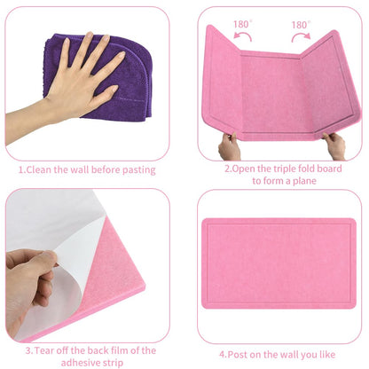 Vuzvuv Pink 28"x16" Large Cork Board with 50 Push Pins for Valentine's Day, Self-Adhesive Bulletin Board for Wall, Felt Pin Vision Board for Paste Notes,Schedules Offices Home