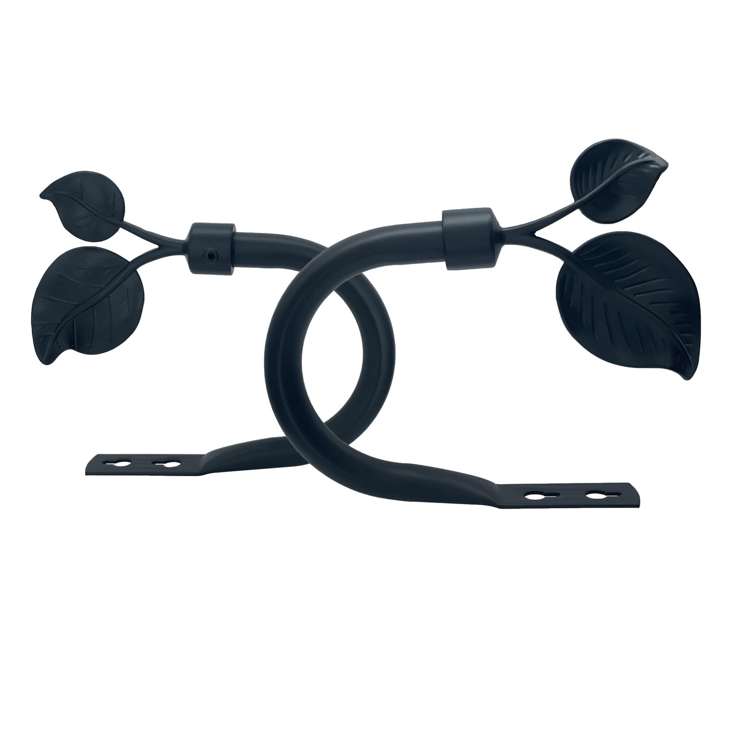 Black Leaf Curtain Holdbacks (2 Pack), Heavy Duty Metal Hooks for Curtains, Tie Backs for Drapes, Wall Mounted