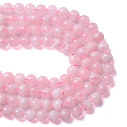 6MM 60PCS Natural Crystal Stone Madagascar Rose Quartz Gemstone Beads for Jewelry Making DIY Bracelet