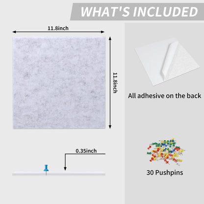Large Bulletin Board 48"x 24" Cork Boards for Walls, 8 Pack Felt Wall Panels Photo Board, Cork Board for Office Home Pin Board
