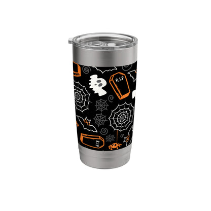 Ghost Spider Web Black Halloween Travel Cup Bottle Spooky Stainless Steel Insulated Tumbler