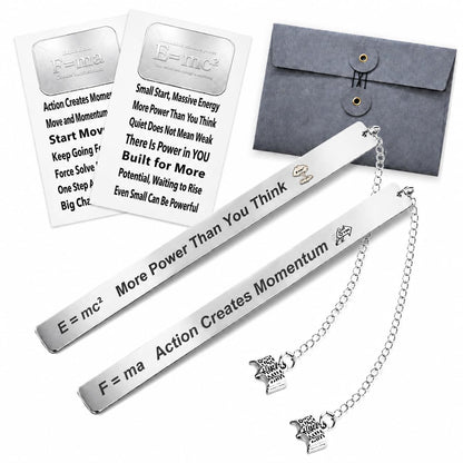 Physics Bookmark Gift Set, 18-Piece Metal Bookmarks Kit for Physics Gifts