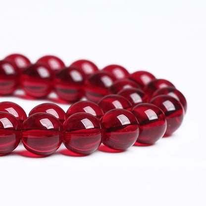 6MM 60PCS Garnet Red Glass Crystal Spacer Loose Beads for Jewelry Making DIY Bracelet 15 Inches 1 Strand