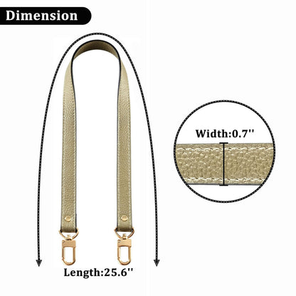 VanEnjoy Full Grain Leather Shoulder Strap Replacement with 2 Square Locks -Extended Version(Gold)