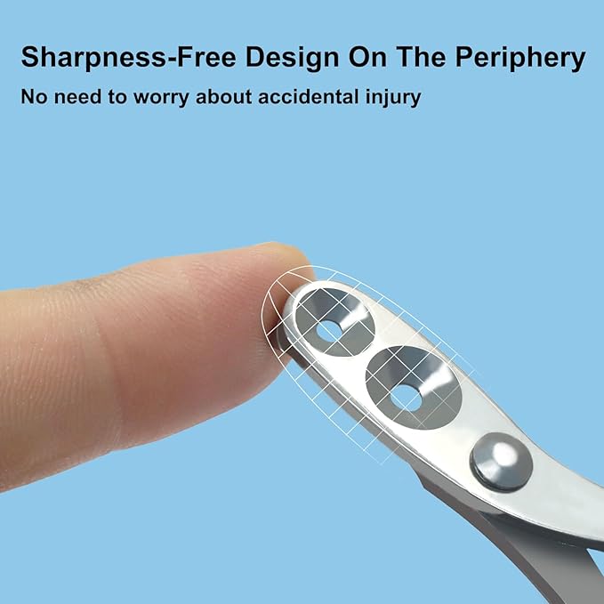 Cat Nail Clippers, Pet Nail Clippers, Cat Claw Trimmers, 2mm & 3mm Circular Cutting Holes for Small Animals Such as Birds, Bearded Dragon, Hamsters, Rabbits, Hedgehogs, Guinea Pigs (Blue)