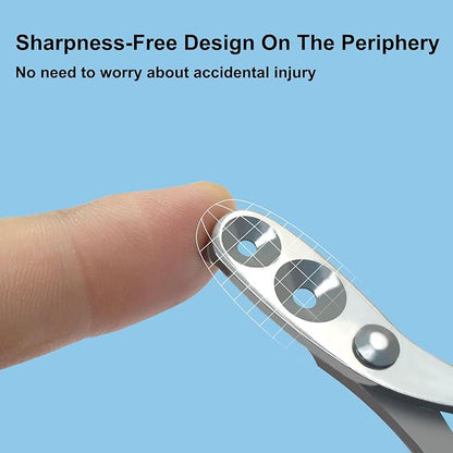 Cat Nail Clippers, Pet Nail Clippers, Cat Claw Trimmers, 2mm & 3mm Circular Cutting Holes for Small Animals Such as Birds, Bearded Dragon, Hamsters, Rabbits, Hedgehogs, Guinea Pigs (Blue)