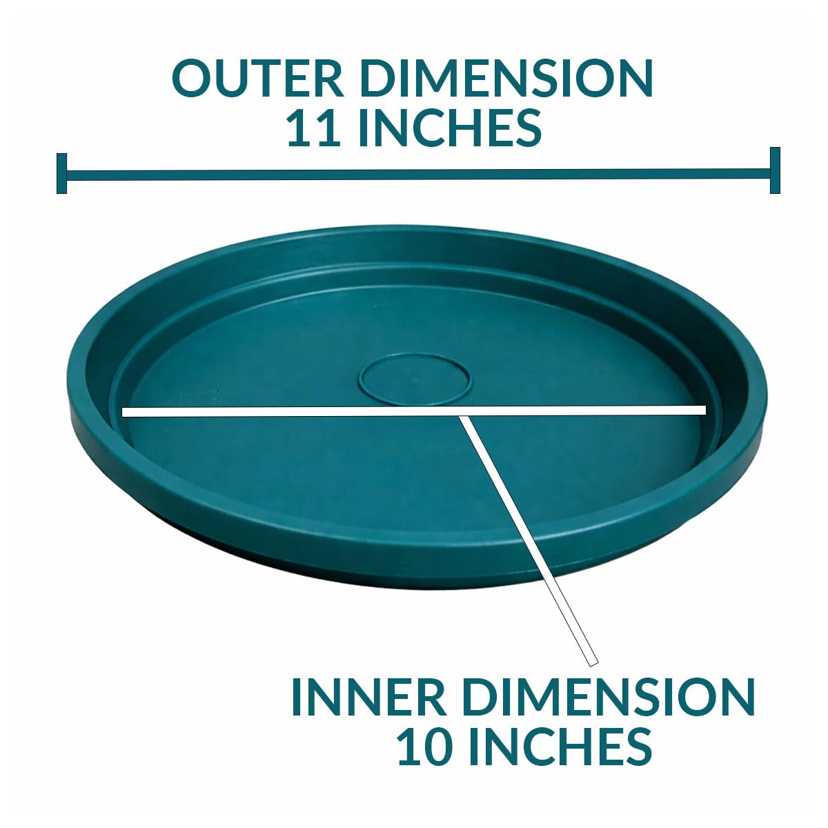 smart spring 10 Inch Plant Pot Tray USA Made – Durable Plastic Flower Pot Saucer – Plant Water Catcher for Indoor Outdoor Garden (6, Mineral Teal)