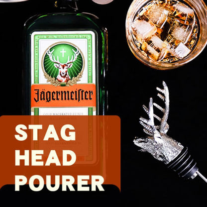 Zinc Alloy Animal Bar Liquor Bottle Pourer Liquor Pour Spout Sdjdhej 1Pcs Deer Head Bottle Tipping Nozzle Silicone Stoppers for Christmas and Halloween Decorations (Deer head)