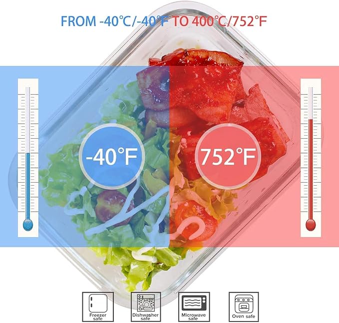 S SALIENT Airtight Meal Prep Containers for Food Storage [24 Piece] Leak Proof, Glass Bento Boxes for Lunch (12 lids & 12 Containers)