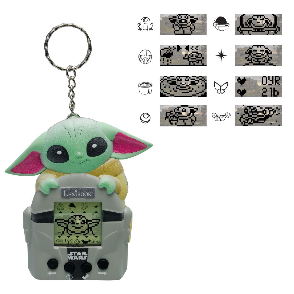 Lexibook, Star Wars, My Best-E® Game Console, LCD Screen, 3 Games Included, Grogu Interactive Training, Star Wars Universe, Green, JLMB10SW