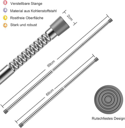 AIZESI 2pcs Spring Tension Rods Adjustable 26 to 39 inch Tension Curtain Rod Small Tension Rod No Drilling Expandable Spring Loaded Curtain Tension Rod,Suitable for Doors and Windows 28 to 36 inch
