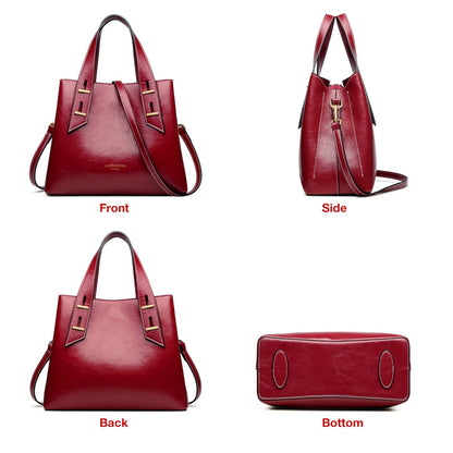 LAORENTOU Women Crossbody Handbags Genuine Leather Satchel Handbags for Women Top-handle Shoulder Tote Purses