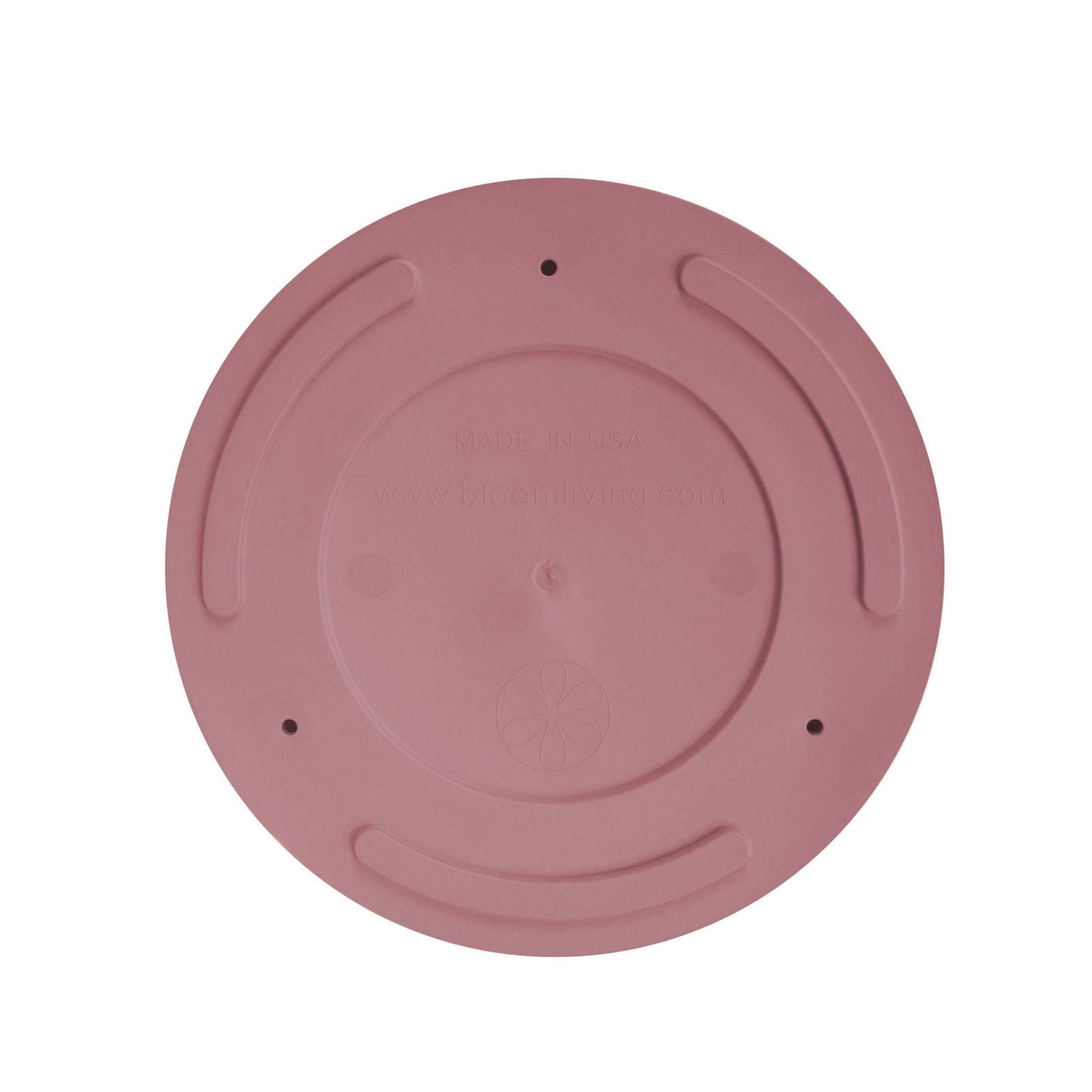 Bloem Mathers 6" Plastic Planter - Modern Indoor Pot with Drainage Holes and Saucer Tray, Dusty Rose