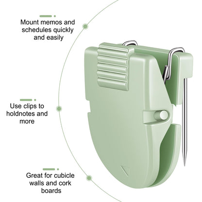 Feifeiya 25 Pcs Cubicle Clips Fabric Panel Cubicle Accessories Fabric Partition Panel Wall Clip Office Photos Wall for Notes Memos Standard Size, 40-Sheet Capacity (Sage Green)