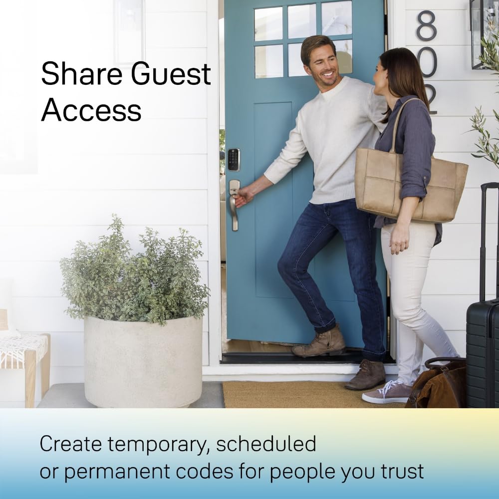 Yale Assure Lock 2 Touch Deadbolt, Black Suede Key-Free Smart Entry Door Lock with Wi-Fi Connected Touchscreen Keypad and Fingerprint Scanner for Code Entry and Remote Access, YRD450-F-WF1-BSP