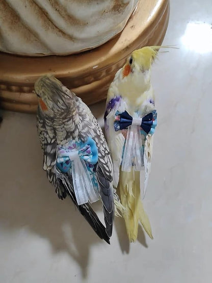 Bird Flight Suits Diapers, Parrot Diapers for Monk Parakeets, Cockatiels, Parrot Clothes Costume, Bird Training Nappy Suit Liners Clothes (Large,Blue-A)
