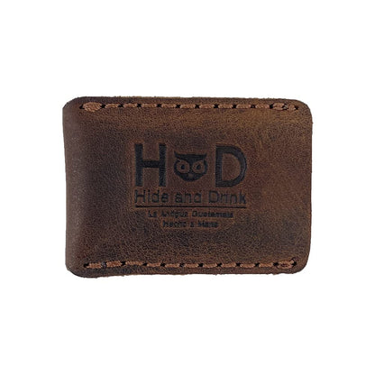 Hide & Drink, Leather Double Edge Safety Razor Head Protective Sheath, Shaving Travel Cover Handmade (Bourbon Brown)