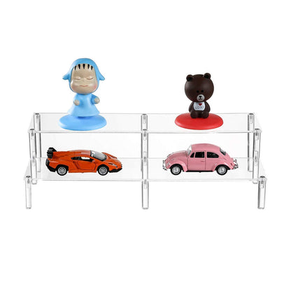 BYCY 2 Tier Clear Acrylic Display Stand Cupcakes Holder, Dessert Display Riser for Great Event, Birthday Party, Wedding Party ( 1 Pack - 16" X 6.9" X 4.25" )